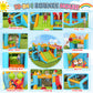 Whubefy Bounce House for Kids 3-10, 10-in-1 Bounce Castle for Backyard, Bouncy House with Slides, Market Stand, Jumping Area, Obstacle Courses & Ball