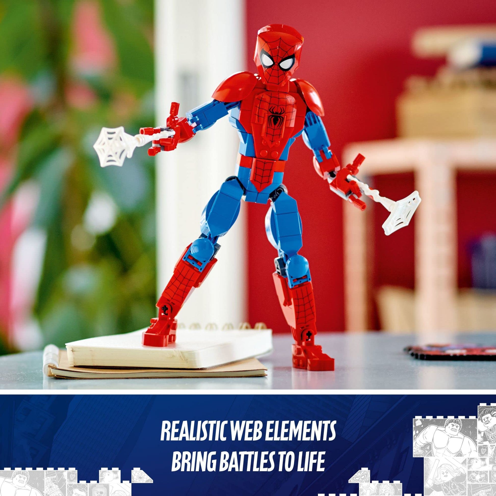 LEGO Marvel Spider-Man Building Toy, Fully Articulated Action Figure, Superhero Movie Set with Web Elements, Gift for Grandchildren, Collectible Model