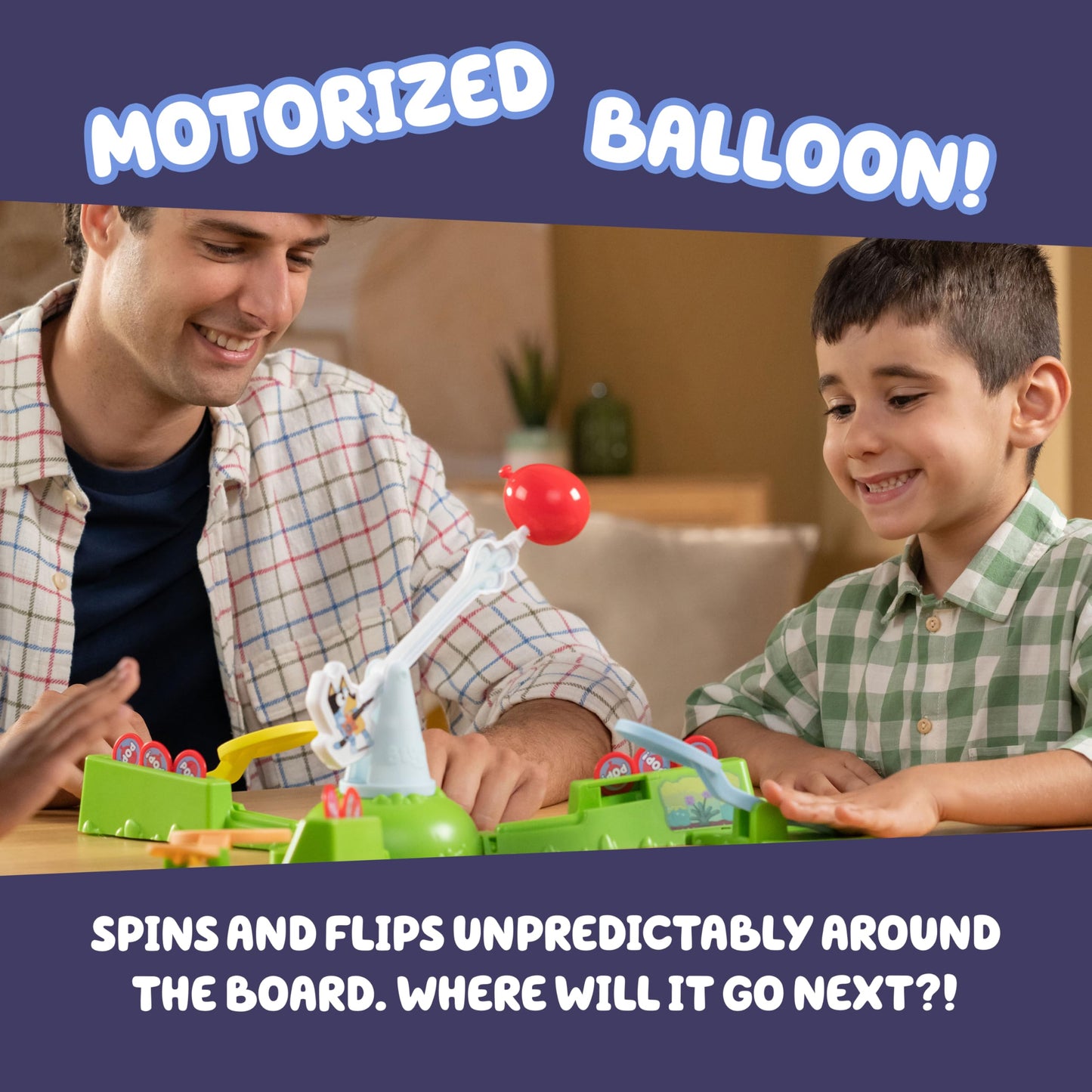 Bluey Keepy Uppy Game, Motorized Toddler Game with Bingo and Chilli Character Paddles, Games for 4+ Year Olds
