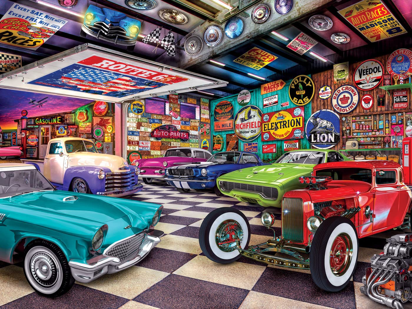 MasterPieces 750 Piece Jigsaw Puzzle for Adults and Family - Collector's Garage - 18"x24"
