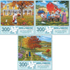 Bits and Pieces Set of 3 Jigsaw Puzzles 300 Pieces - Colorful Seasons Farm