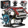 HGYYGACN V8 Engine Building Blocks Sets, V8 Engine Model Kit, Runnable Model Engine Building Sets, Mini Engine Kits with Crankshaft & Rotating Fan