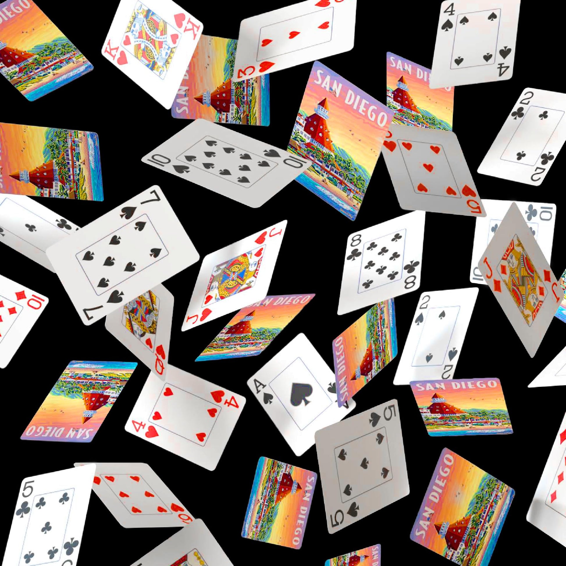 Boardwalk Puzzles Premium Featherlight Unique Playing Cards, Fun Themed Deck for Home and Travel | San Diego