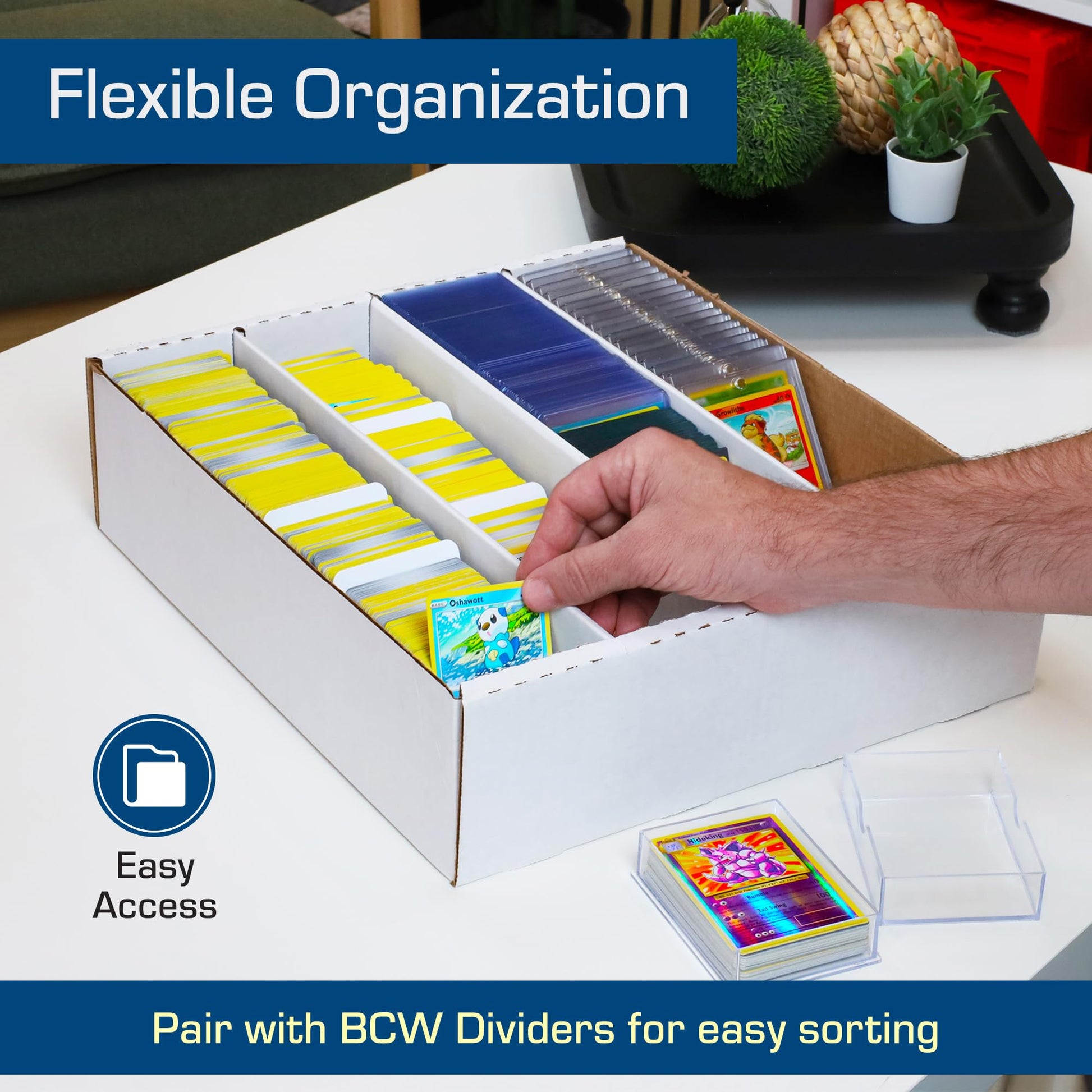 BCW Monster Box - 5ct Trading Card Storage Box | Holds 3200 Cards | Sports & TCG Card Organizer
