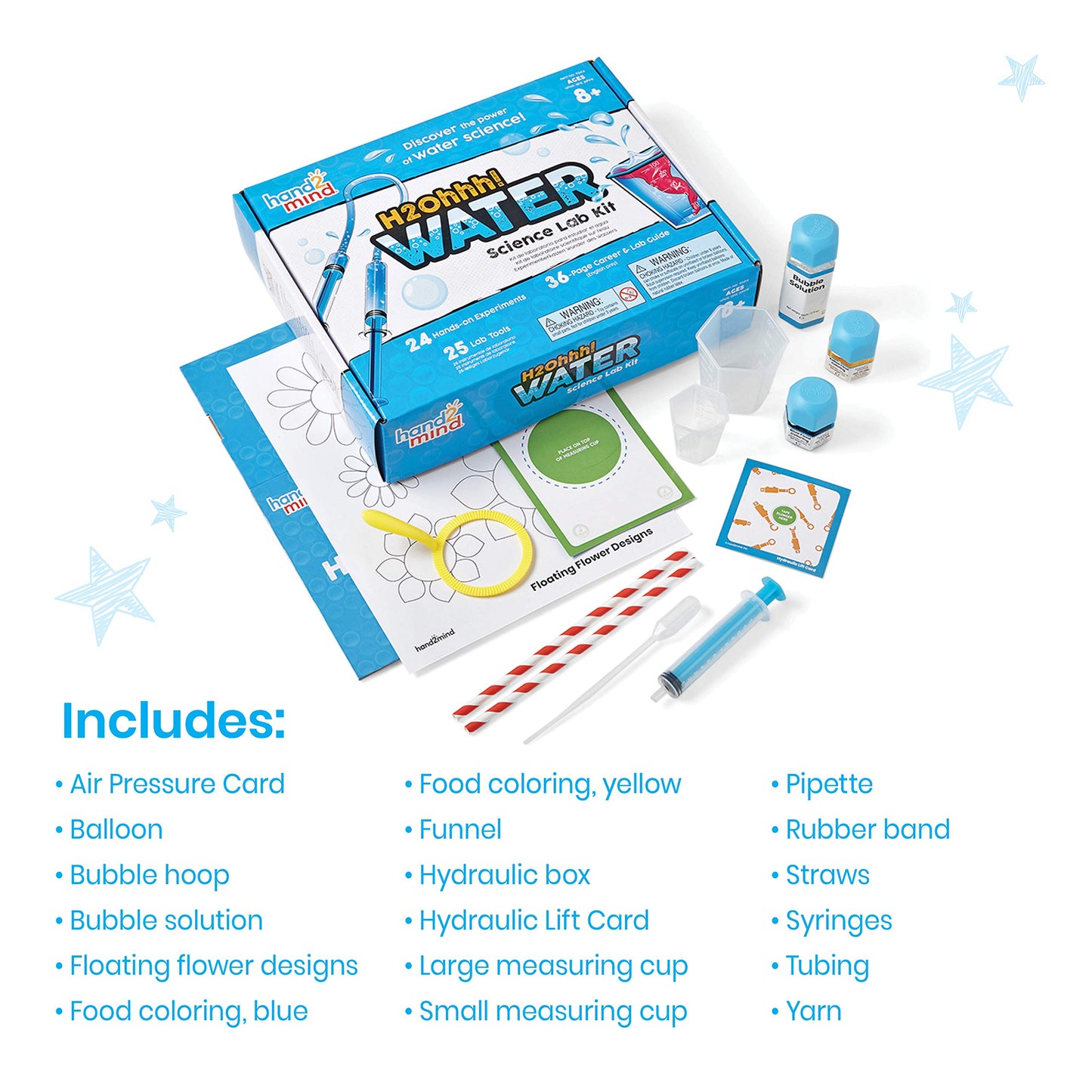 hand2mind H2Ohhh! Water Science Kit, Chemistry Kit for Kids 8-12, Chemistry Set, Science Kits & Toys, 24 Science Experiments, 1 Career & Lab Guide