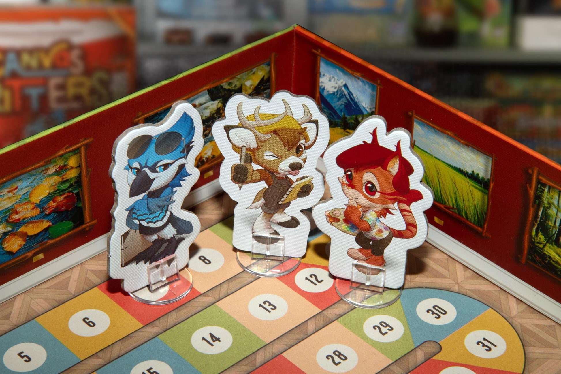 Canvas Critters - Creative Party Game for All Ages | 2 to 6 Players | Build Mosaics with Colorful Animal Meeples | Family-Friendly Board Game