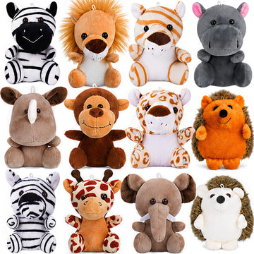 cideny 12 Pcs Small Stuffed Animals Bulk - 5 Inch Mini Plush Toys for Kids, Plush Keychain, Carnival Prizes, Claw Machine Prizes, Classroom Treasure