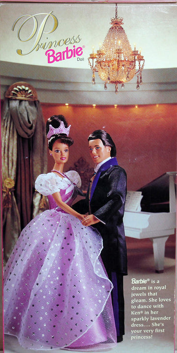 Princess Barbie Doll Brunette Lavender Dress Teresa #18406 1997 Mattel