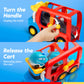 Vroomix JOVA Toddler Truck Toys for Age 2-4, Carrier Transport Trucks for Kids 2 3 4 5 Year Old Boy, 4 Pack Car Toys Including School Bus, Taxi, Fire