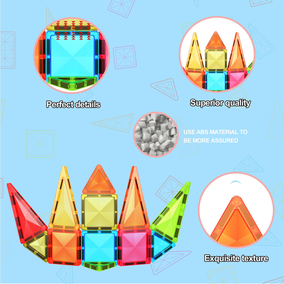PicassoTiles Magnetic Tile 24pc Mini Diamond Magnetic Building Blocks Set Travel Size STEM Educational Construction Toy Portable Hands On Learning