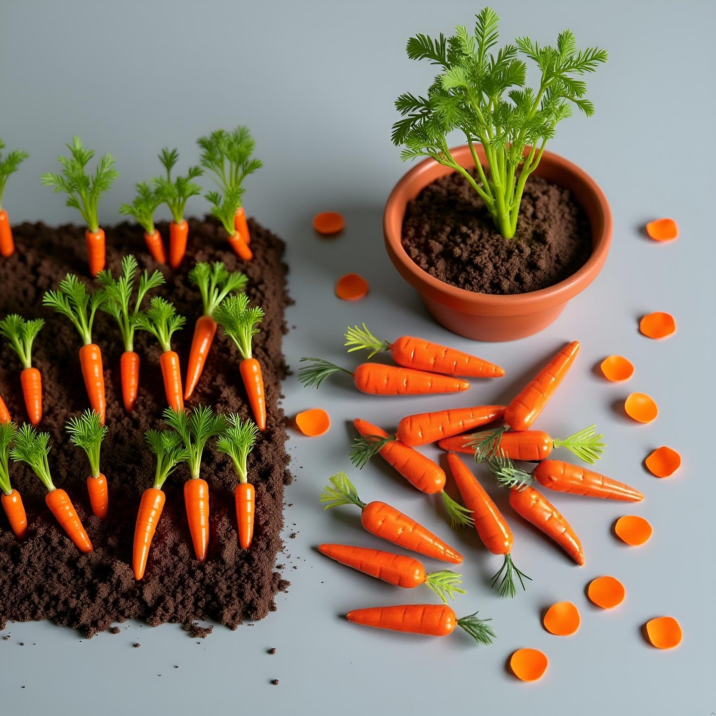 30 Pcs Miniature Carrots Simulation Mini Vegetable Resin Carrot Models Artificial Foods for Dollhouse Kitchen Decoration Easter Party Supplies