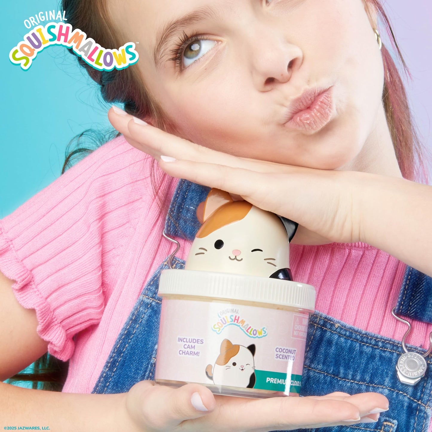 Original Squishmallows Scented Slime Jar, Coconut, Cam the Cat