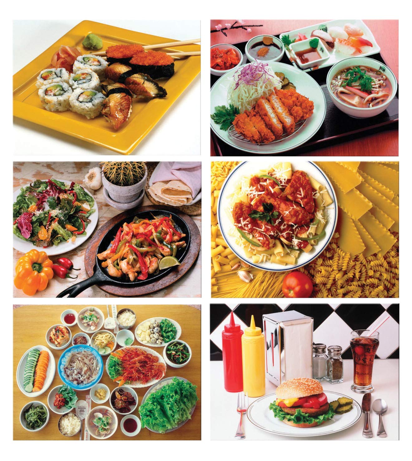 Melissa & Doug Multi-Ethnic Food Puzzle Set of 6, Multicolor