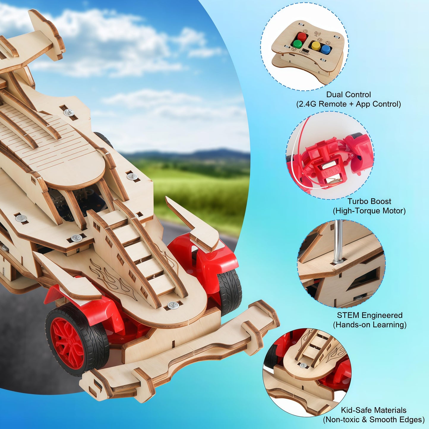 STEM Toys for Boys 8-12, Remote Control F1 Car STEM Building Kit for Kids, 3D Puzzle Science Kits Gift for Boys & Girls Age 8-14 | Birthday Gift Ideas
