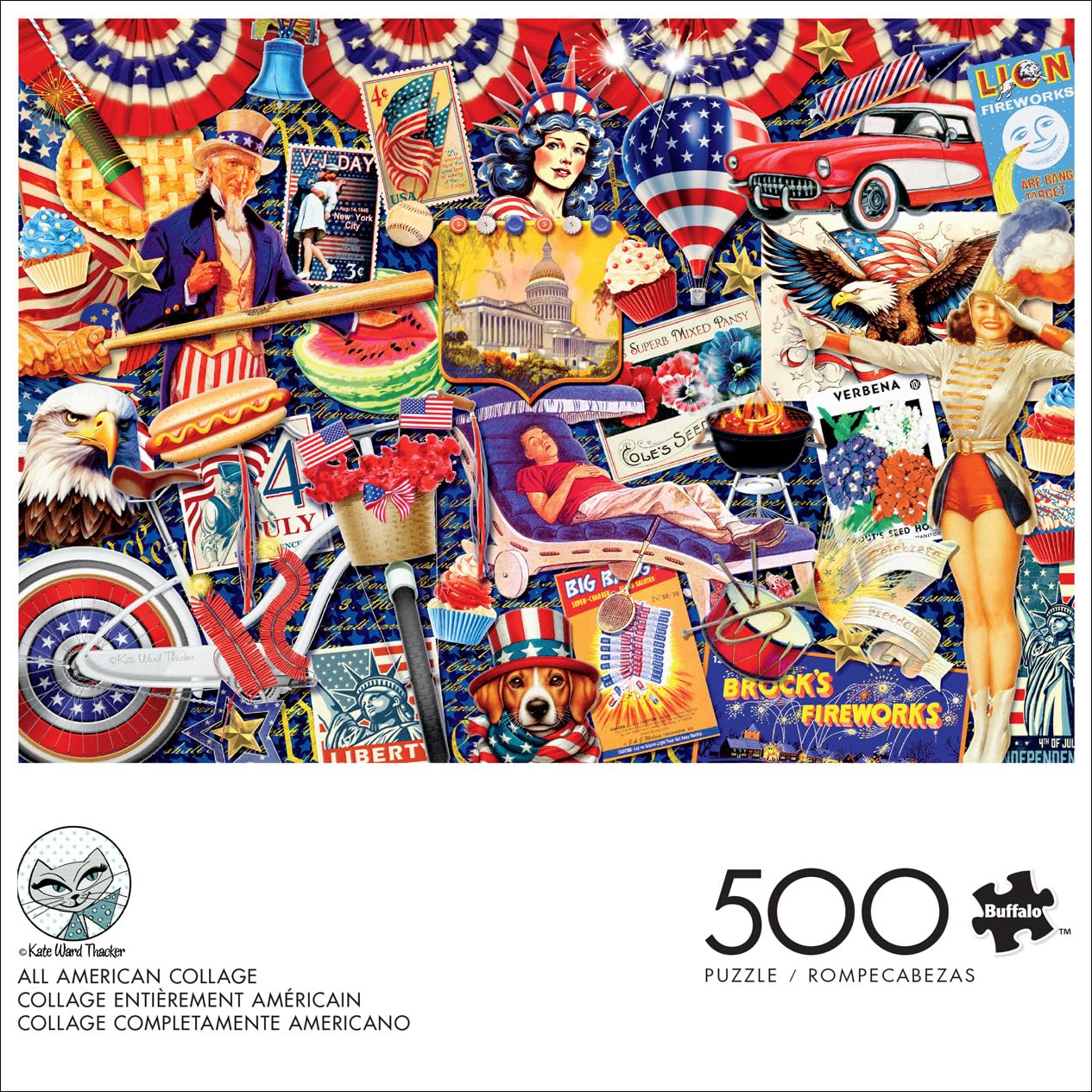 Buffalo Games - All American Collage - 500 Piece Jigsaw Puzzle for Adults