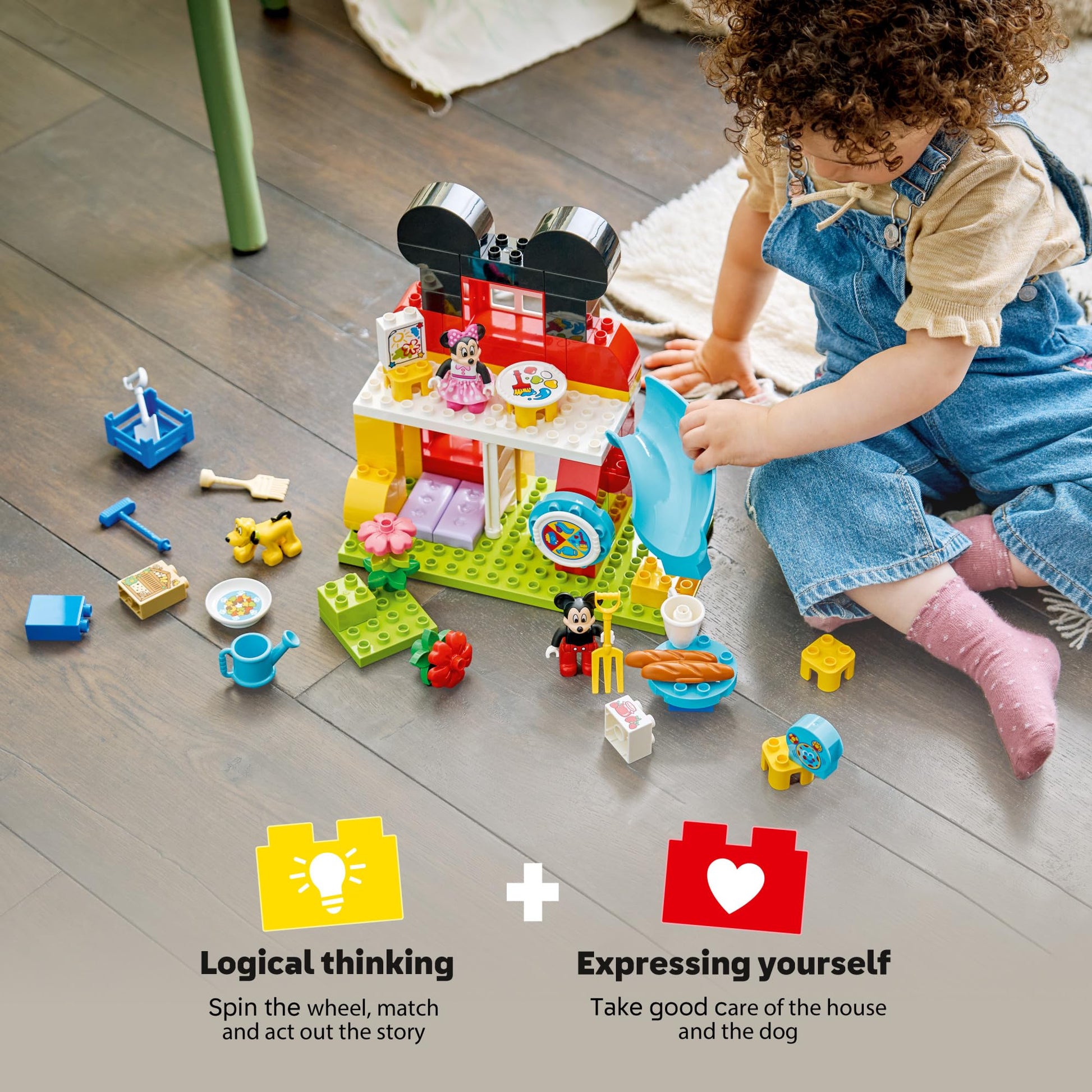 LEGO DUPLO Disney Mickey Mouse Clubhouse with Minnie & Pluto Building Toy - Fine Motor Skill Toy for Toddlers, Ages 2+ - Mickey Mouse Toy for Boys &