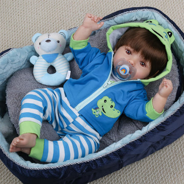 CHAREX Lifelike Reborn Baby Dolls Boy Lucas - 18 Inch Baby Toddler Soft Body Realistic Newborn Baby Doll Real Life Baby Dolls Toy Gift with