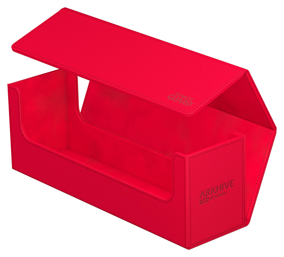 Ultimate Guard Arkhive 400+, Deck Case for 400 Double-Sleeved TCG Cards, Red, Compatible with Boulders, Magnetic Closure & Microfiber Inner Lining