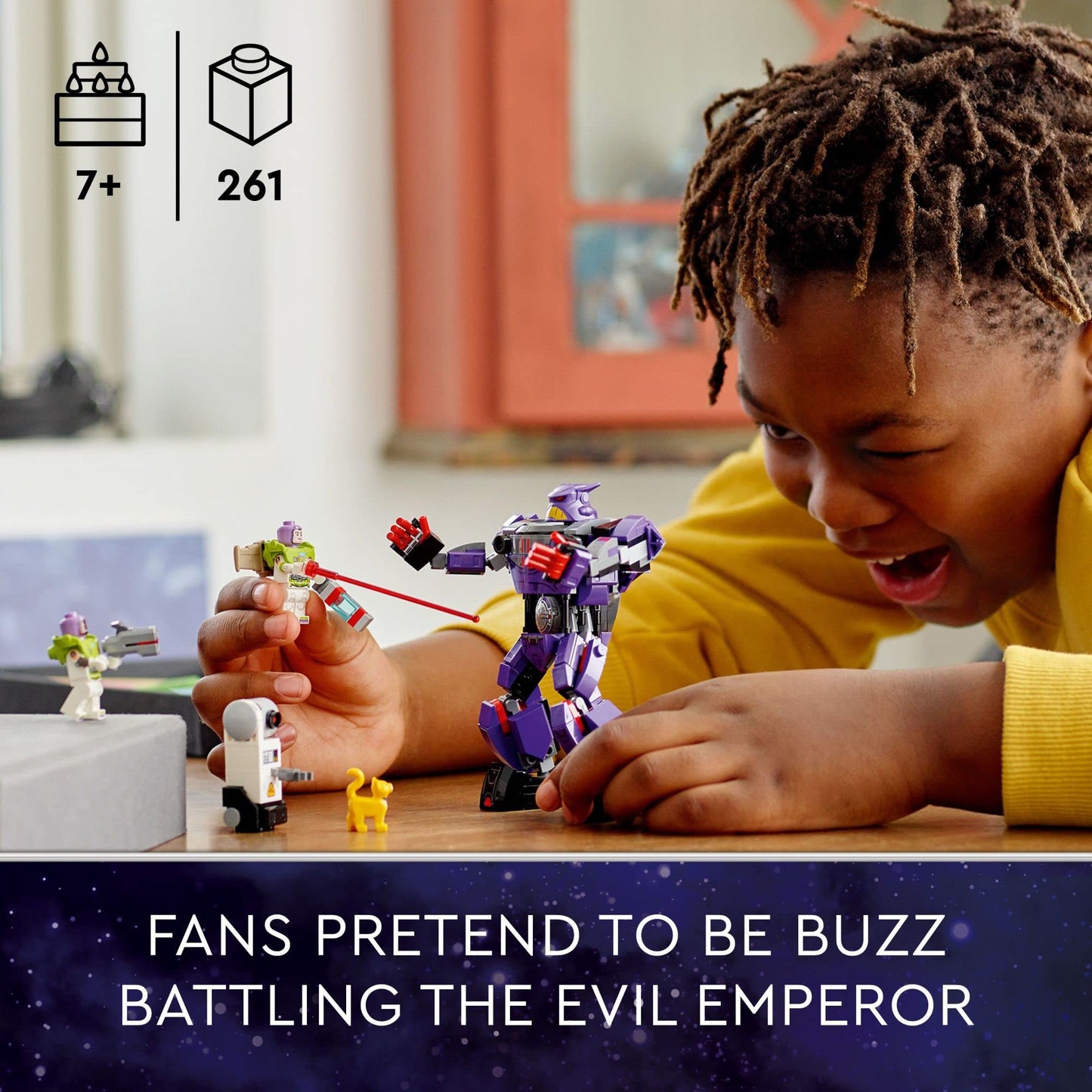 LEGO Disney and Pixar’s Lightyear Zurg Battle 76831 - Buildable Robot Toy with Mech Action Figure, Buzz Minifigure with Laser and Jetpack, Great Gift