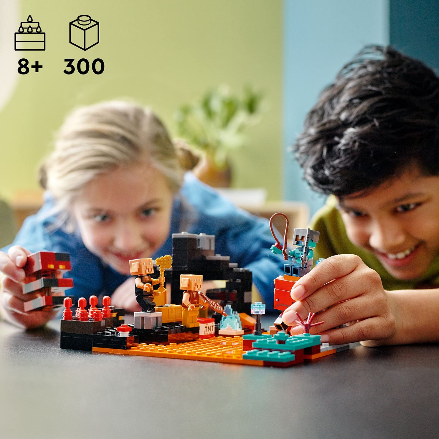 LEGO Minecraft The Nether Bastion Set, 21185 Battle Action Toy with Mob, Piglin Brute & Strider Figures, for Kids, Boys and Girls Age 8 Plus