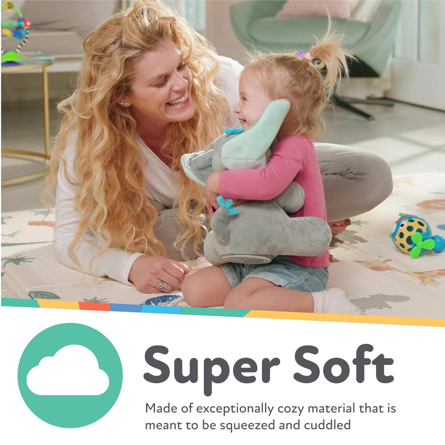 Nuby Peek a Boo Friends Animated Plush Toy with Music and Interactive Play, Bunny - Easter Basket Stuffers for Kids for Kids or Toddlers