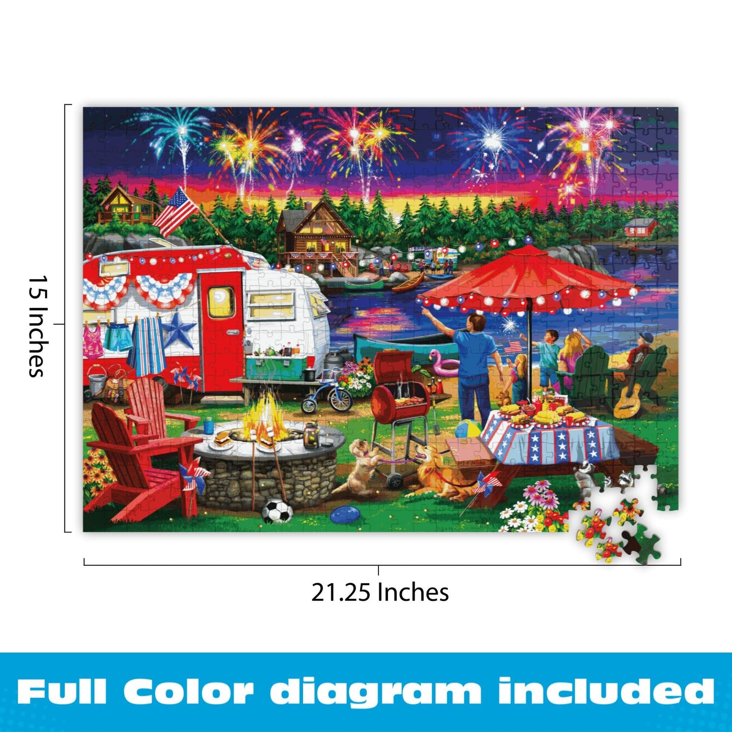 Buffalo Games - Fourth by the Lake - 500 Piece Jigsaw Puzzle for Adults