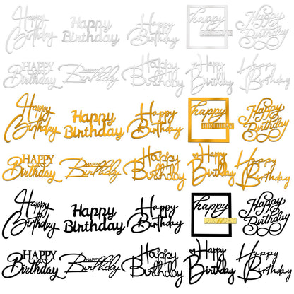 30PCS Happy Birthday Cake Topper Acrylic Cake Toppers for Party Supplies