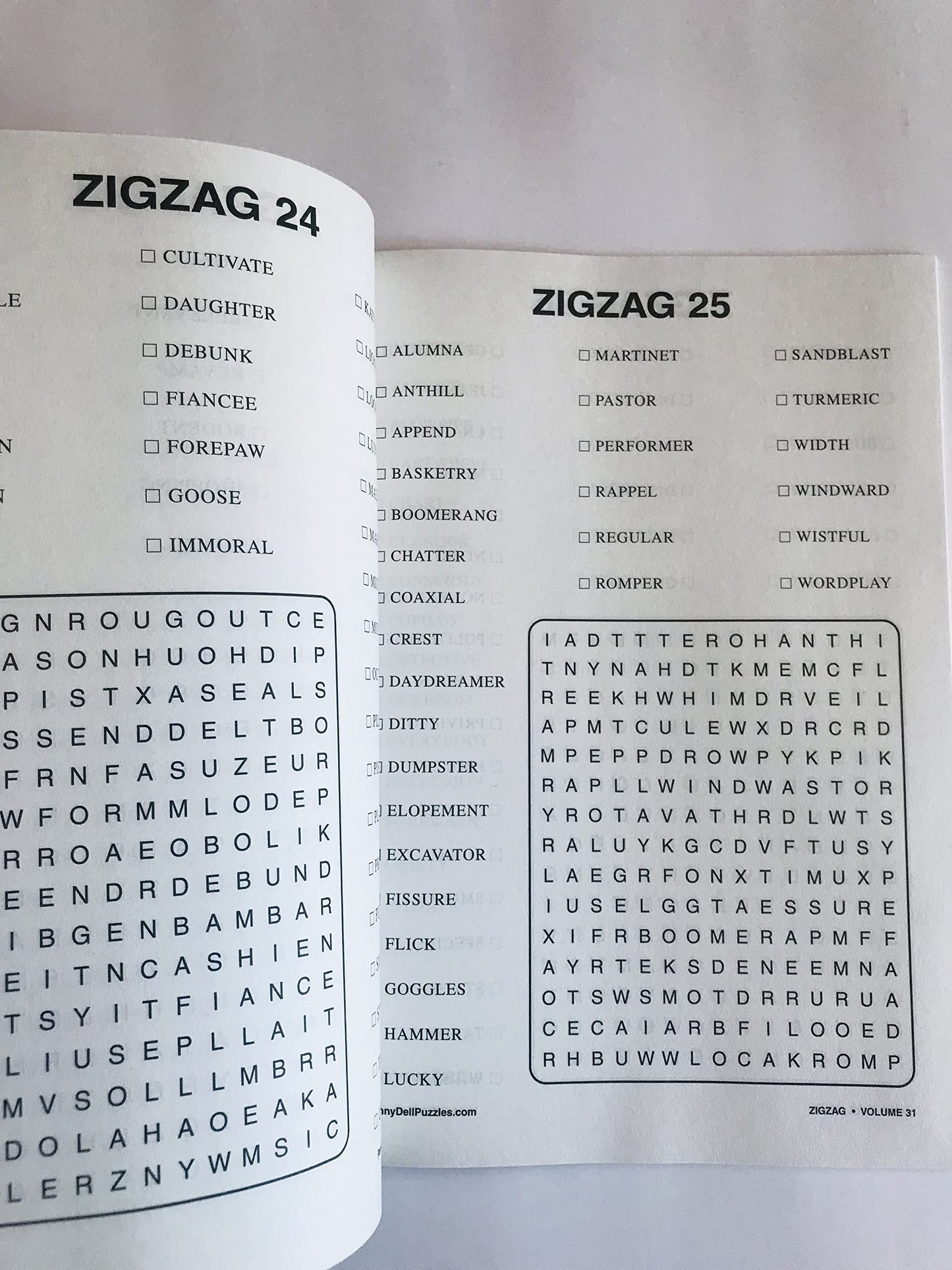 Volume 30 and 31 Zig Zag Word Search Puzzles from Penny Press Selected Puzzles