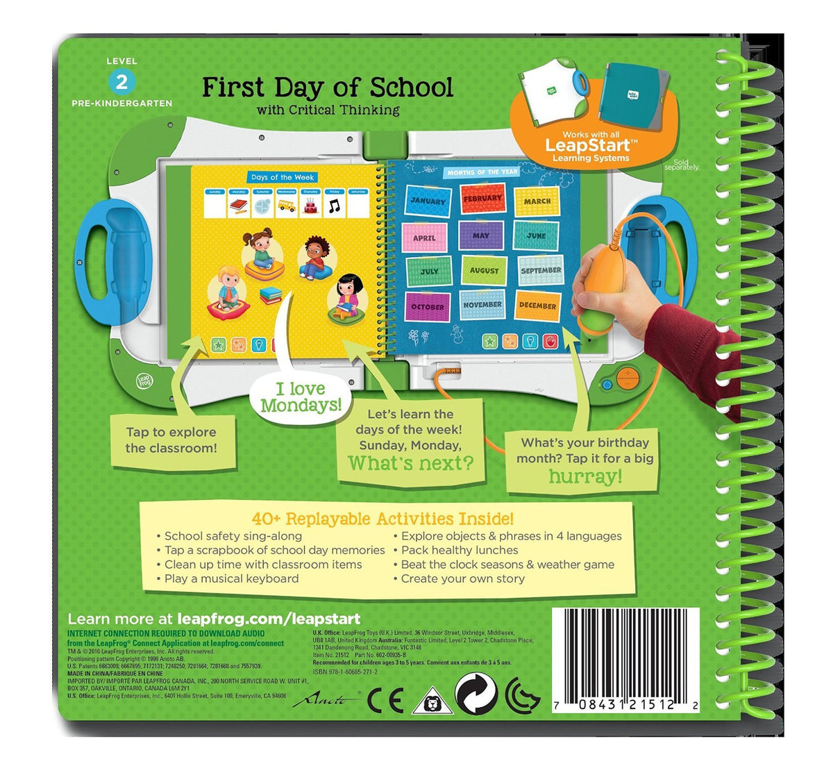 LeapFrog LeapStart First Day of School and Critical Thinking Book