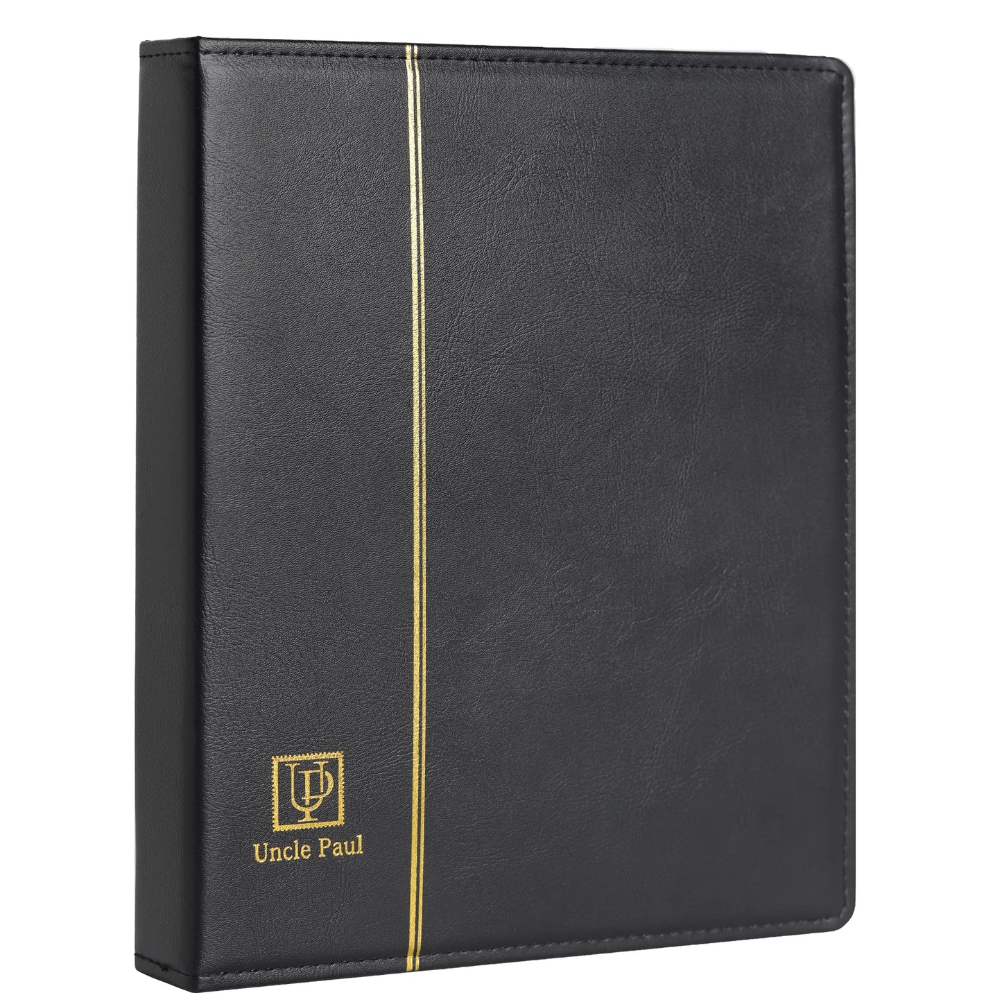 Uncle Paul 4 Ring Binder Albums - 12.5" x 10" Black Cover Binders Compatible with 9-Hole 11-Hole Pocket Pages Universal for Stamps Coins Banknotes
