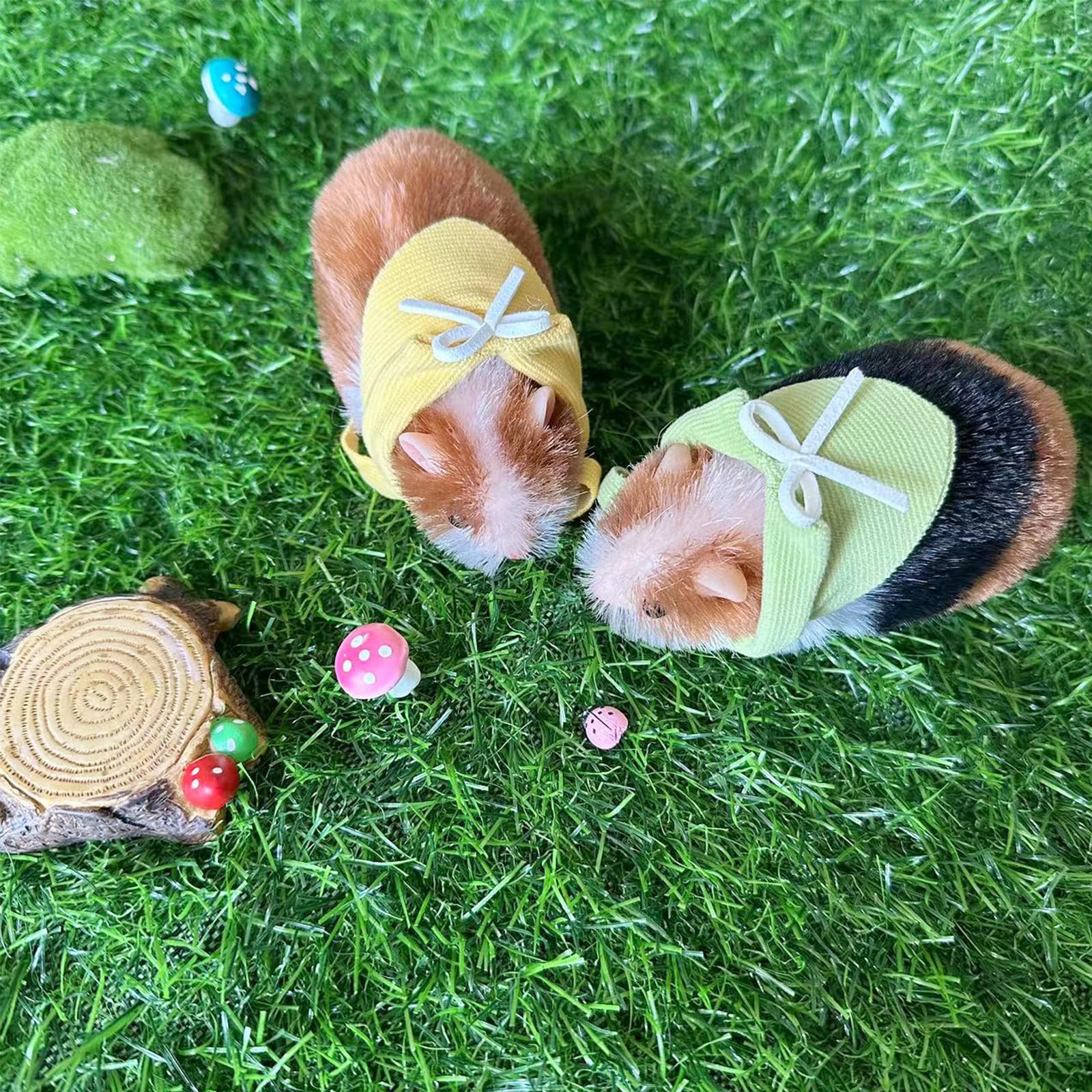 VOLOBE 5 Inches Silicone Hamster, Realistic Toy Hamster as Silicone Piglet Companion with Sleeping Pad Accessories for Kids Boy Girl Birthday Handmade