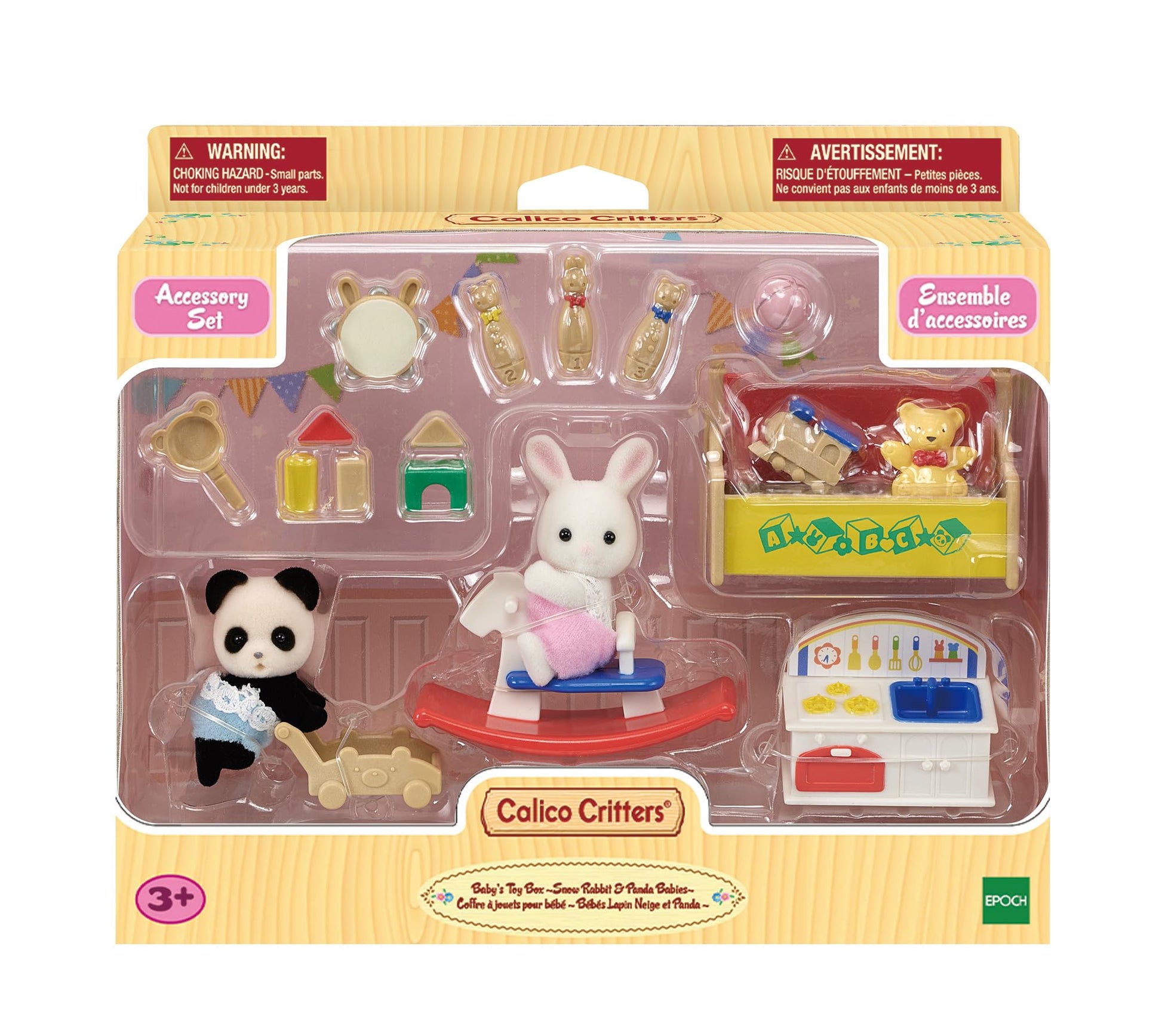 Calico Critters Baby's Toy Box - Includes Snow Rabbit and Panda Babies