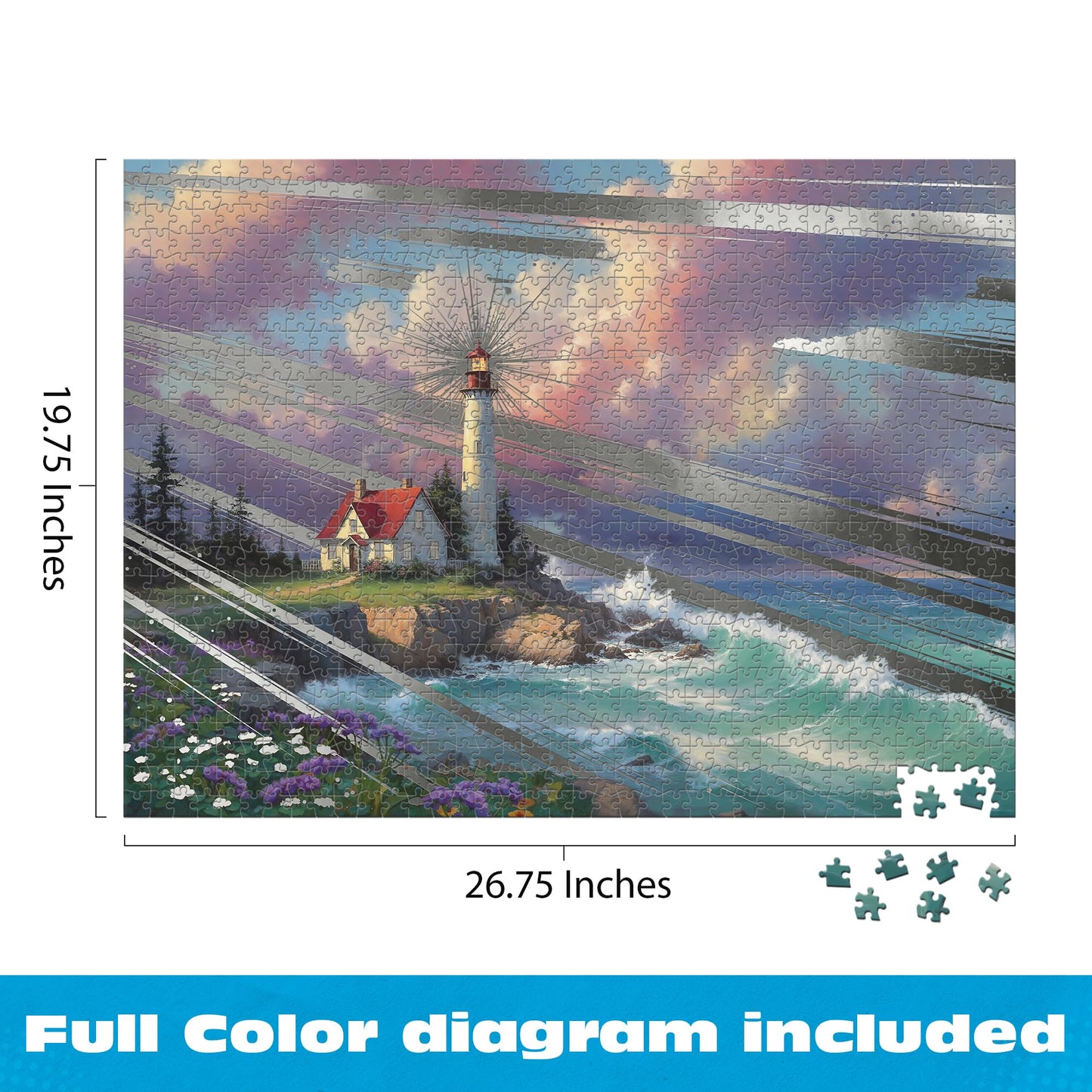 Buffalo Games Thomas Kinkade, Windswept Cove, 1000 Piece Puzzle, for Adults