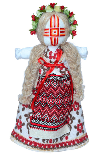 BraveUA 14'' Authentic Ukrainian Motanka Doll on Wooden Base || Collectible Doll || Slavic Design Traditional Ukrainian Doll || Handmade Traditional