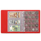 MUDOR 4 Ring Empty Stamp Binder for Coins, Banknotes Collectors,Blue