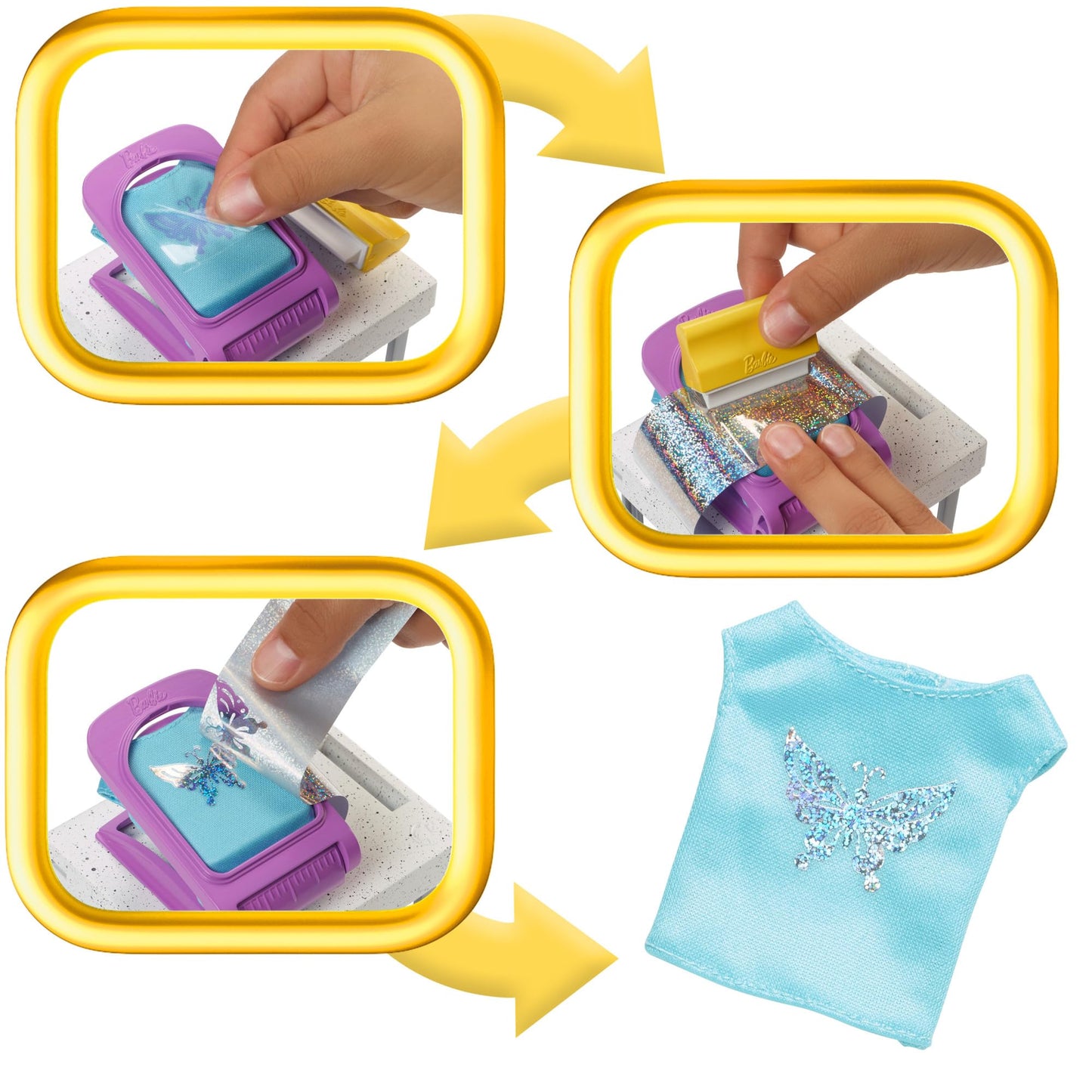 Barbie Doll & Accessories, Make & Sell Boutique Playset with Display Rack, Create Foil Designs