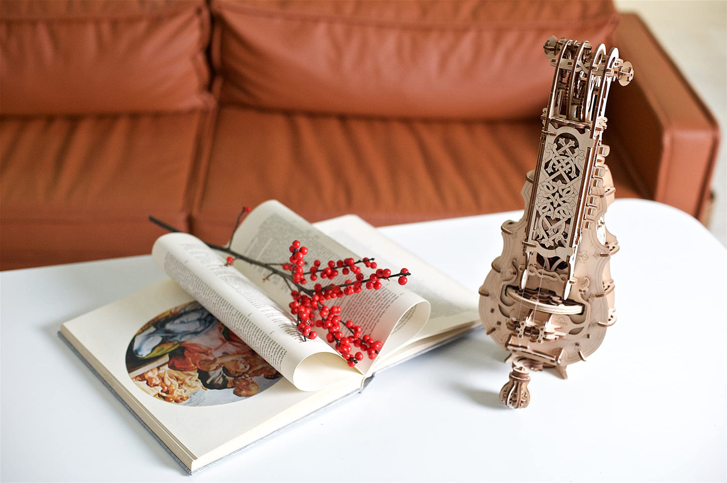 UGEARS Hurdy-Gurdy Musical Instrument 3D Wooden Puzzles for Adults - Wooden Model Kits for Adults Medieval Hurdy Gurdy Instruments Folk Instruments