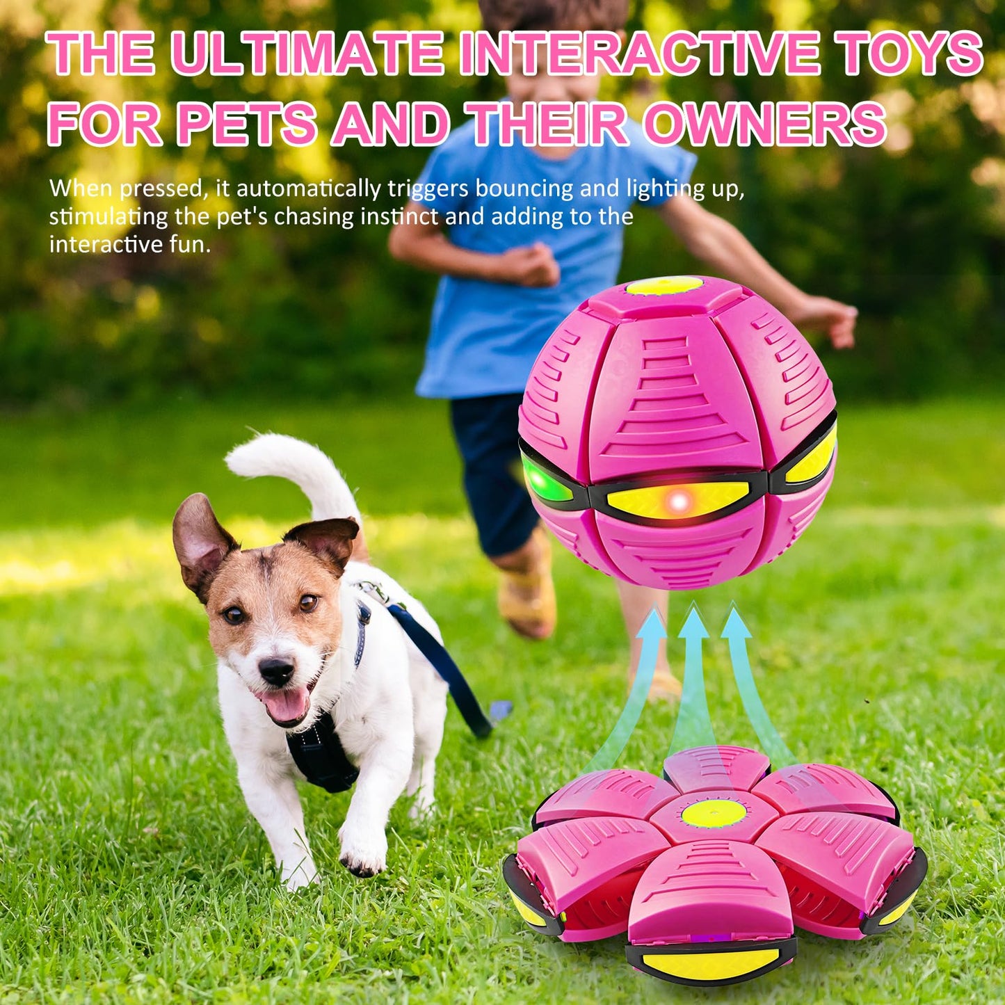 BHPWZB Magic Ball Pop Up Balls Light-Up - Magic Bouncing Pop Up Toy with Bright Motion Lights Dual-Form Magic Meta Ball Bouncy Balls for Indoor