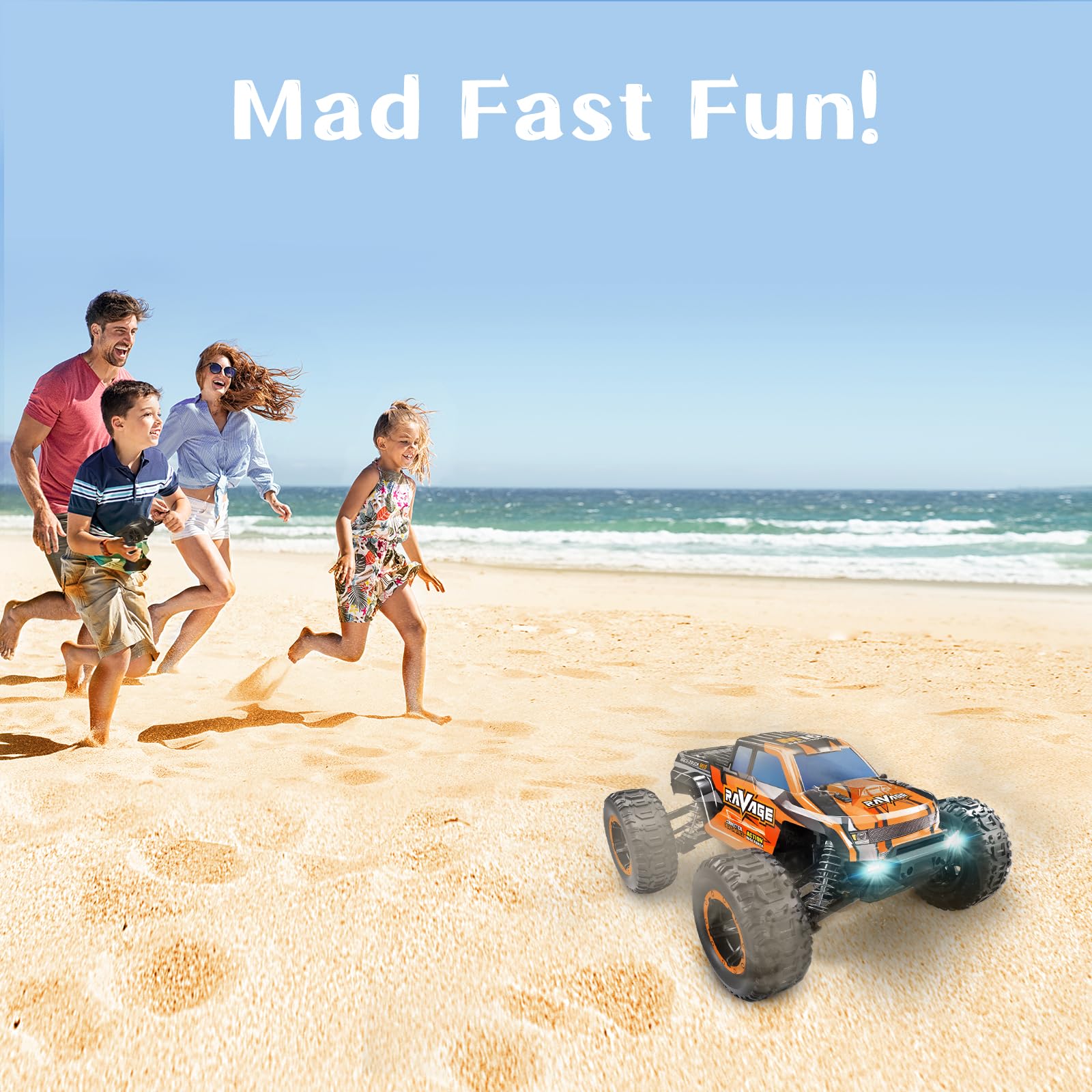 Loolinn | Durable RC Cars for Kids - Hobby Grade, 1/16 RC Truck, Top Speed 19mph, Adjustable Speed, Off-Road, 4WD - Upgradeable Remote Control Car