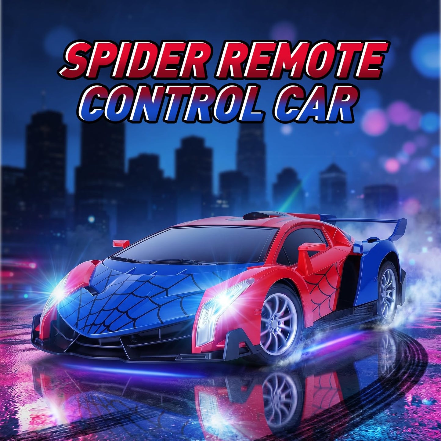 JolliBrix Spider Remote Control Car for Kids, RC Cars for Boys Kids 1:18 Electric Vehicle Toy Car Hobby Racing Car Toys with Lights & Controller