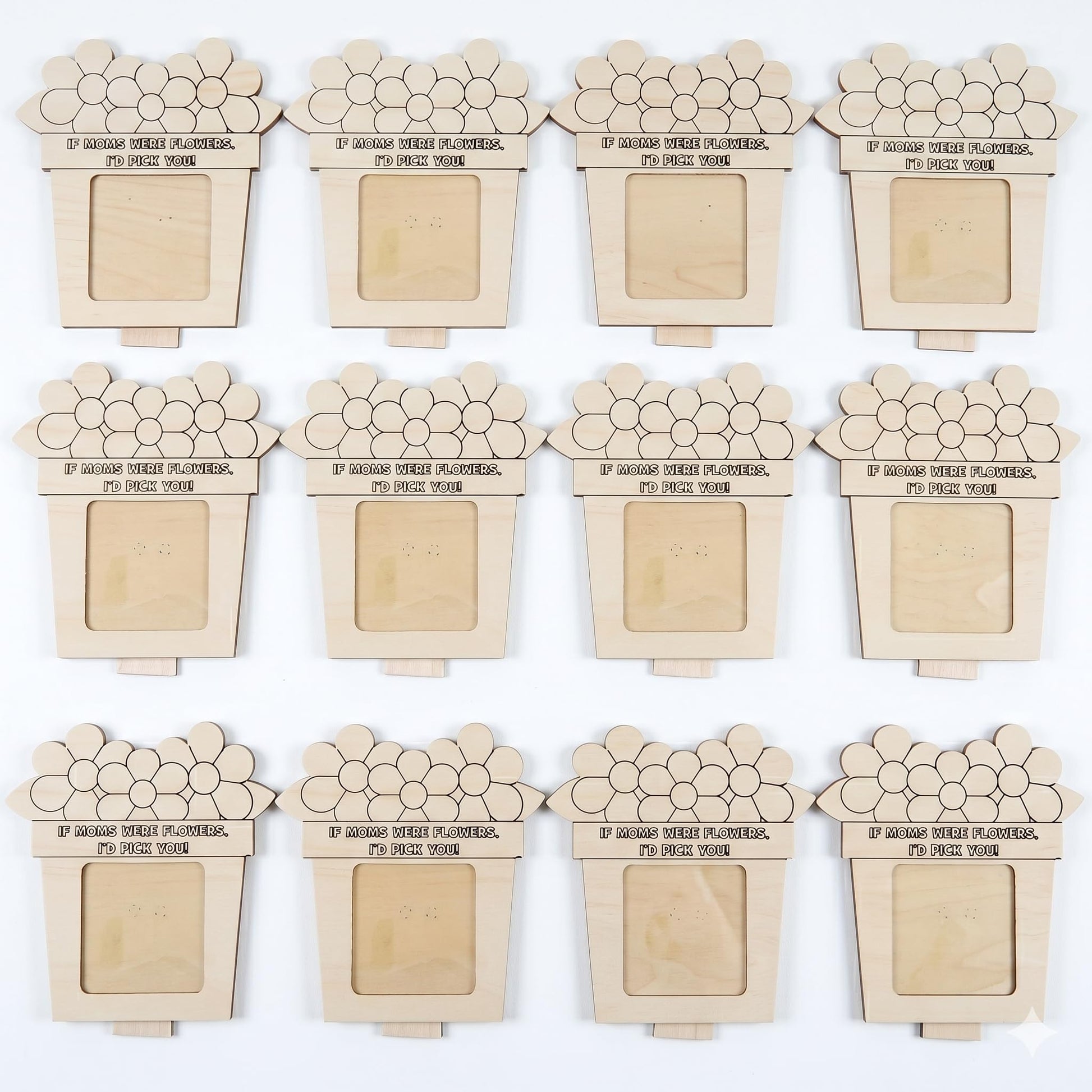 Fun Express DIY Picture Frame Kit for Kids Art - Wooden Craft Frames to Decorate for Mother's Day Crafts| Paintable Wood Photo Frames for Classroom