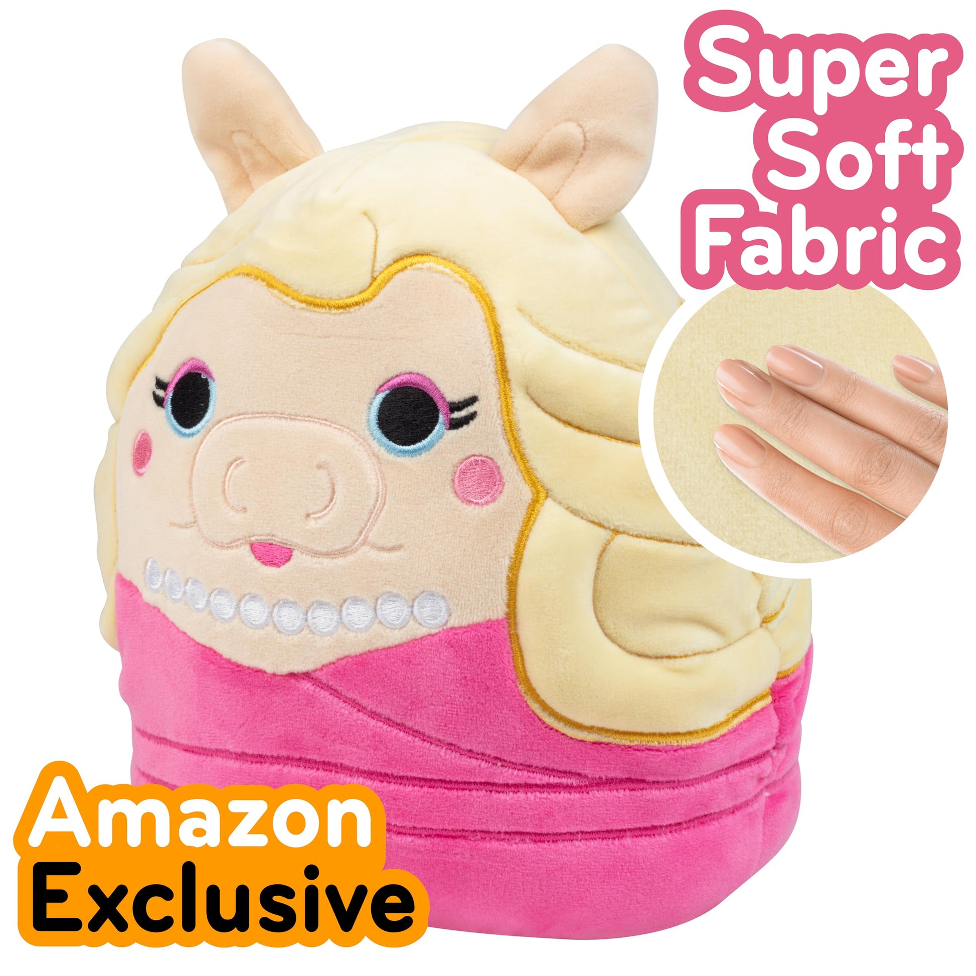 Squishmallows Original 8-Inch Miss Piggy - The Muppets Show - Official Jazwares Disney Plush - Collectible Soft & Squishy Stuffed Animal Toy - Add