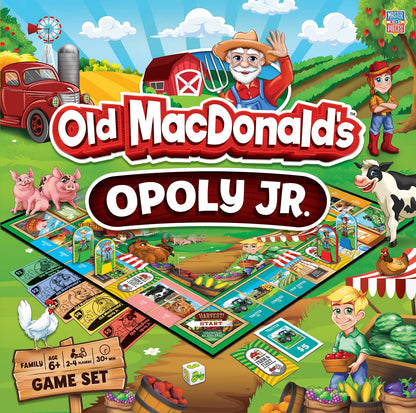 MasterPieces Kids & Family Board Games - Old MacDonald's Farm Opoly Jr. - Officially Licensed Board Games for Kids, & Family