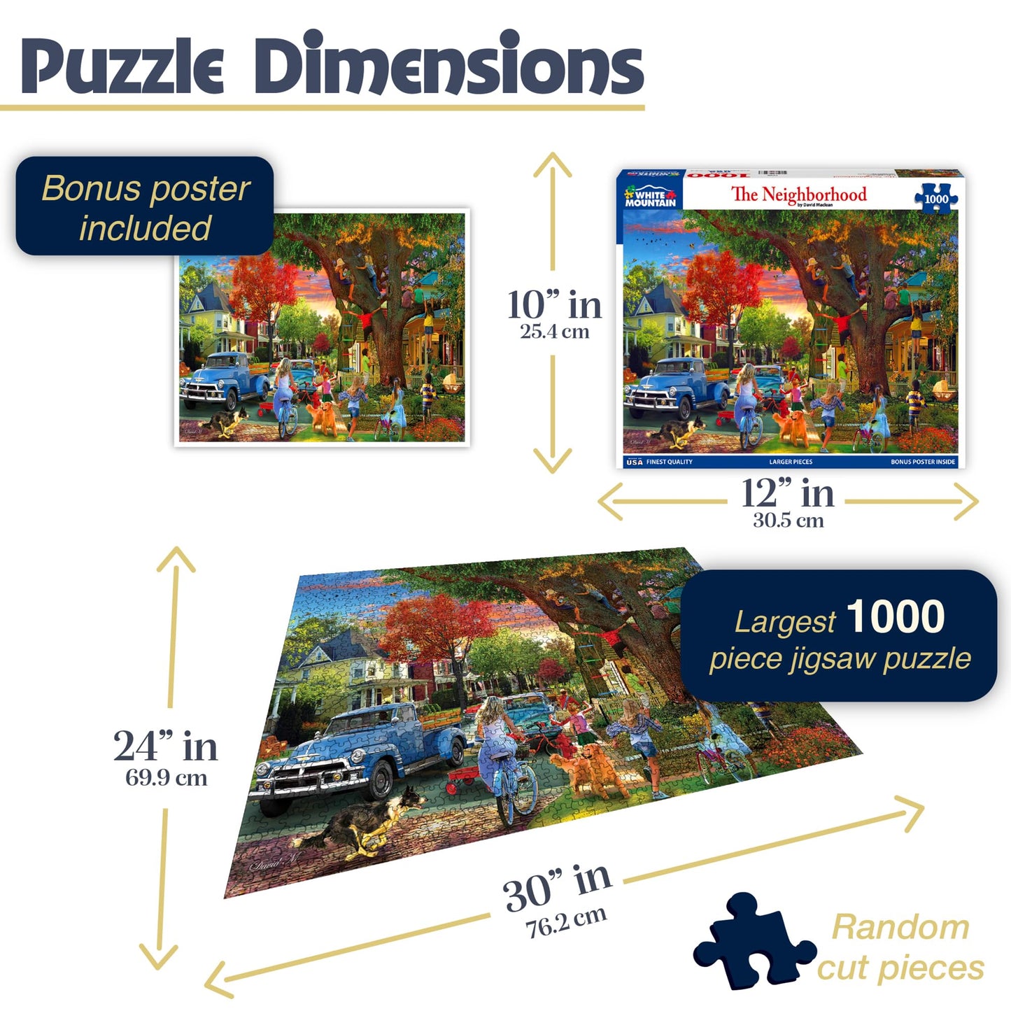 White Mountain 1000 Piece Jigsaw Puzzle Friendly Summer, The Neighborhood