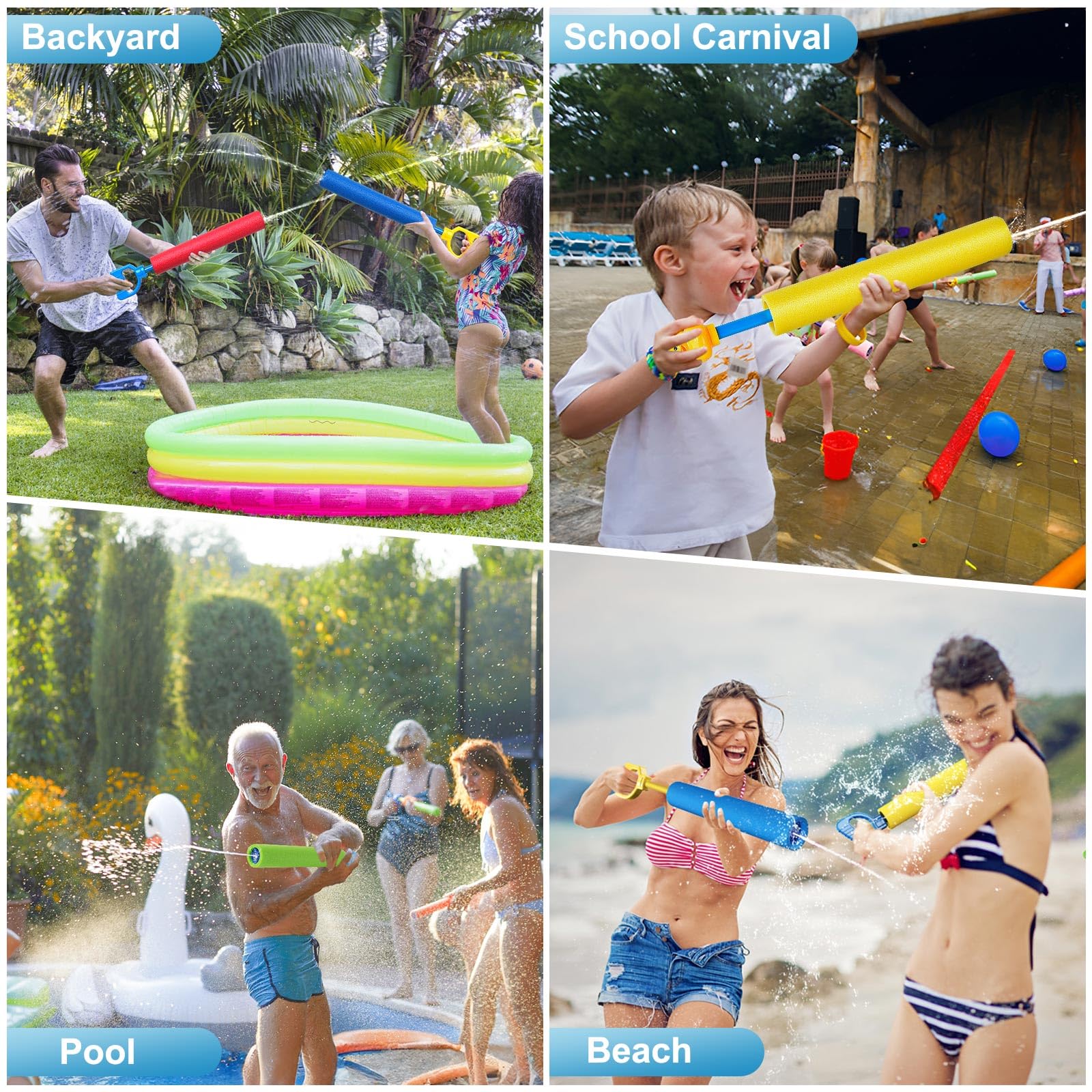 LQYoyz Water Gun, 6 Pack Super Water Soaker Blaster Squirt Guns