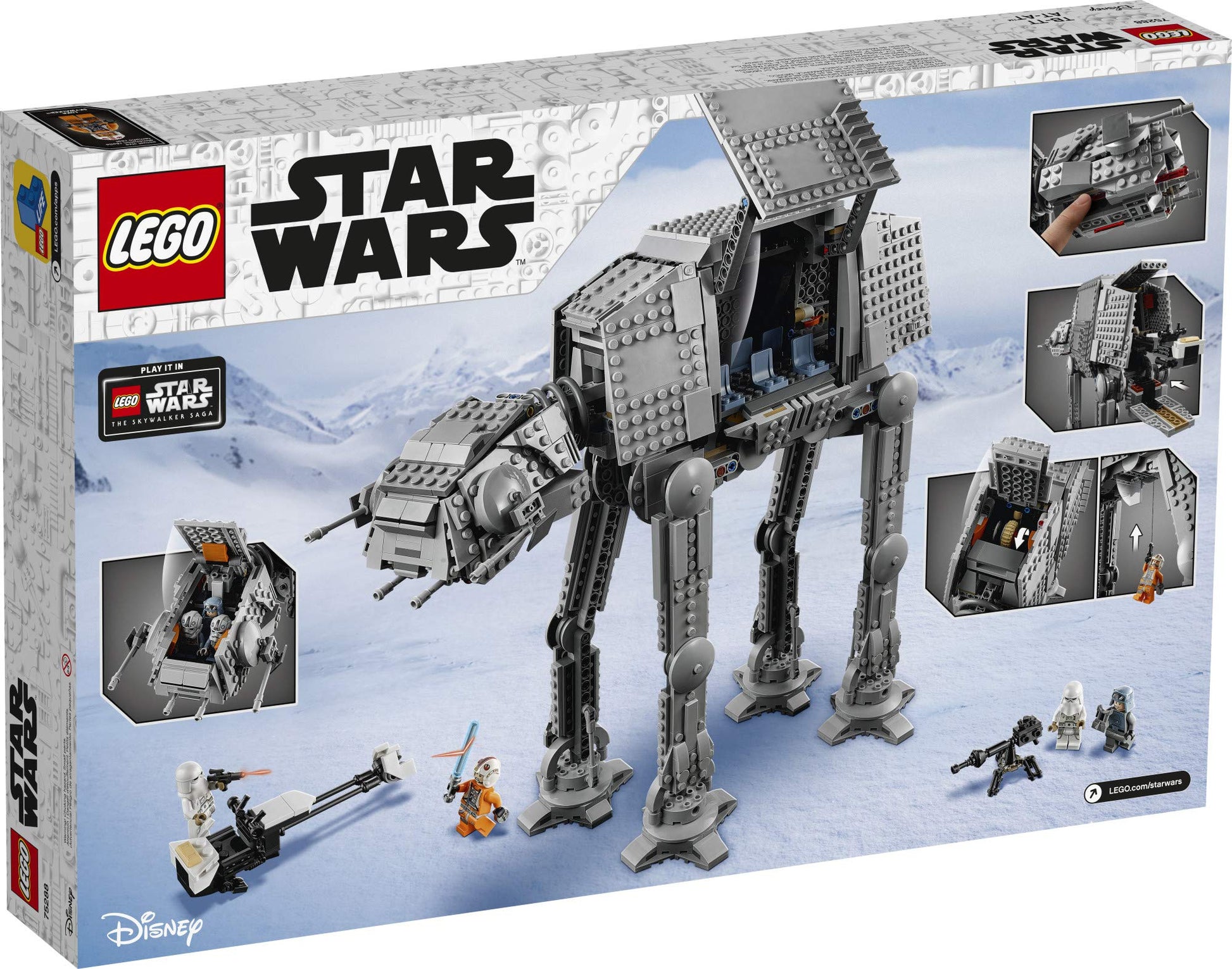 LEGO Star Wars at-at Walker 75288 Building Toy, 40th Anniversary Collectible Figure Set, Room Décor, Gift Idea for Kids, Boys & Girls with 6