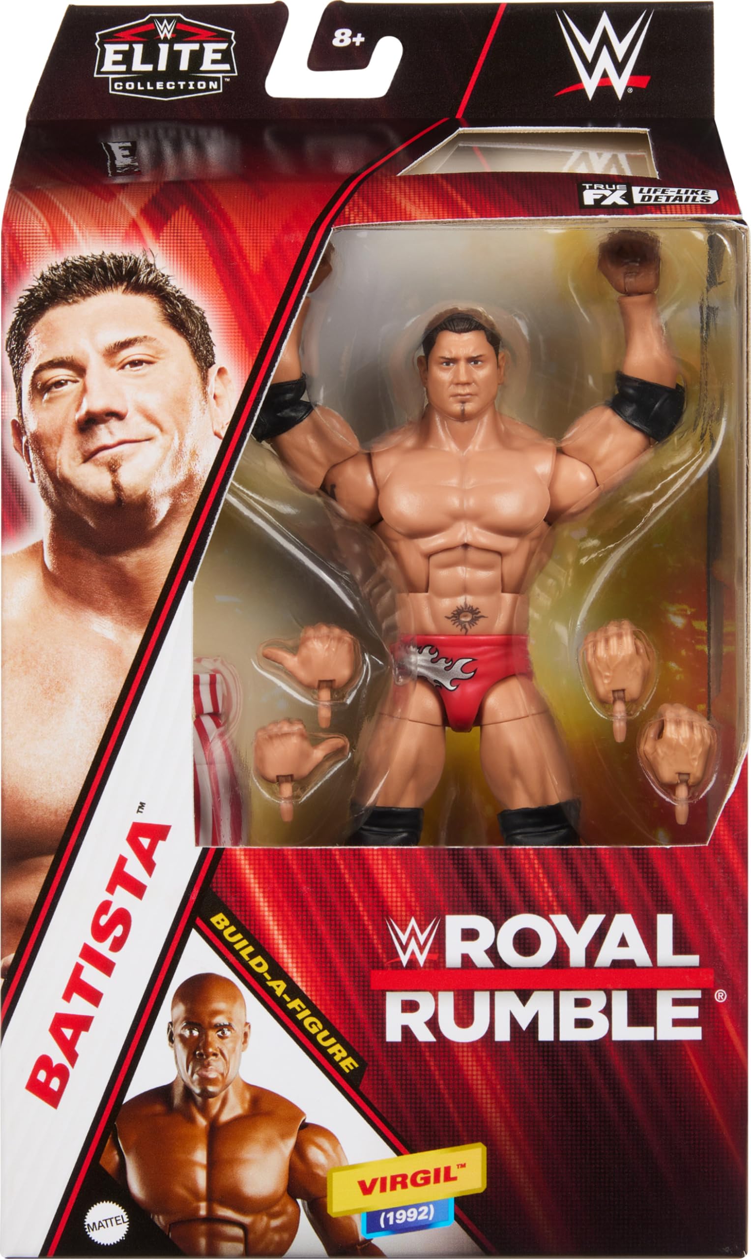 Mattel WWE Elite Collection Action Figure Royal Rumble Batista with Accessory and Virgil Build-A-Figure Parts