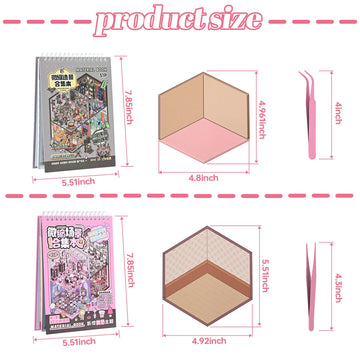 BESKIT 2 Books 3D Scene Stickers, 40 Sets DIY Stickers Scene for Relaxing Pass The Time, Make Your Own Cute Sticker Scenes Book (Style1)