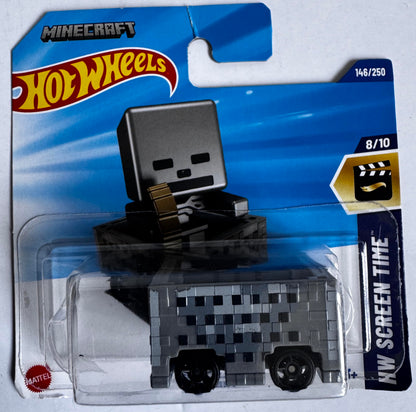 Hot Wheels Minecart Skeleton Diecast Car, HW Screen Time, 1:64 Scale, 146/250