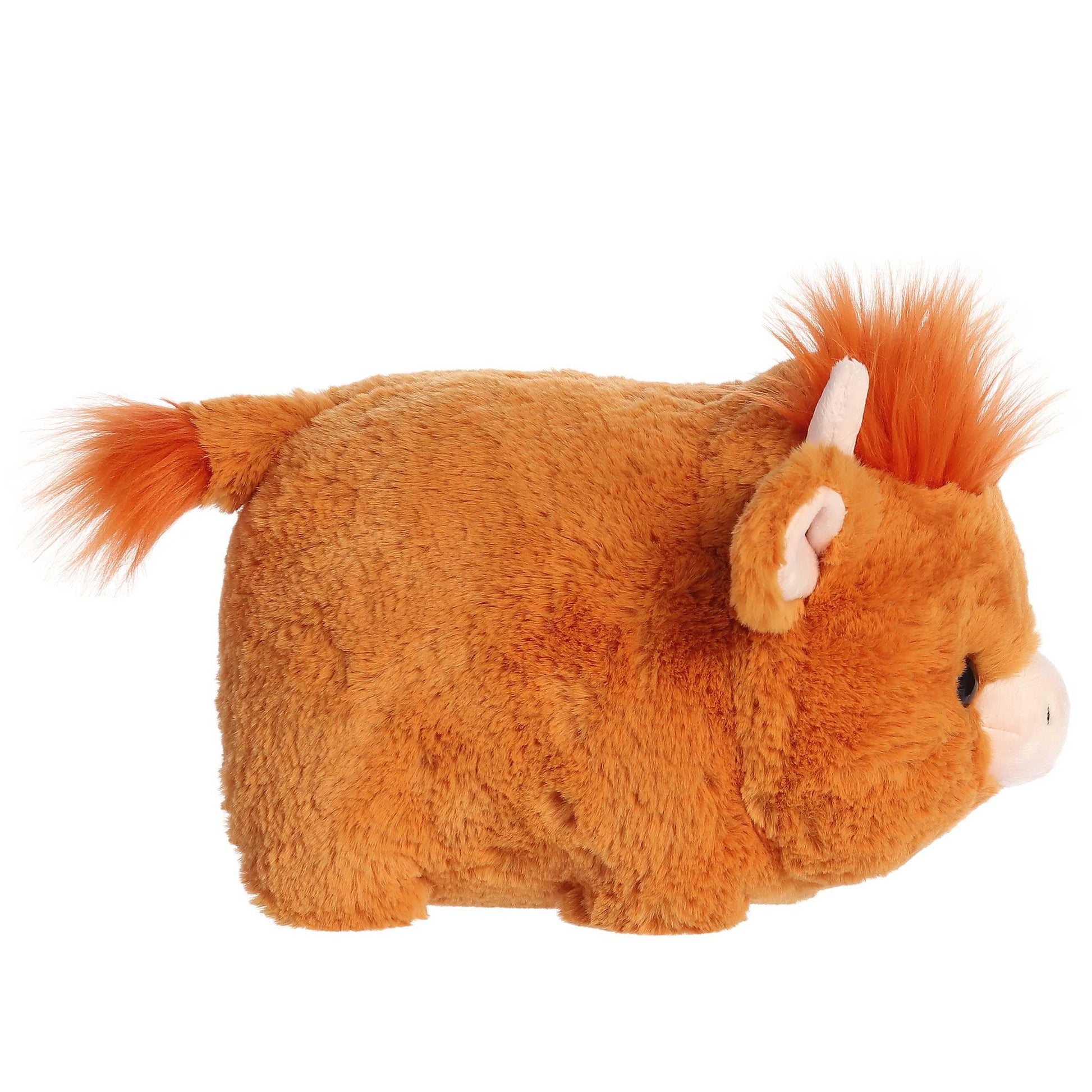 Aurora® Adorable Spudsters™ Hamish Highland Cow™ Stuffed Animal - Round Shape Makes for Comforting Cuddles - Perfect for Kids All Ages and Animal